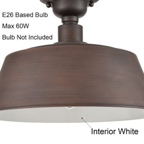 Pozzuoli Semi Flush Mount Ceiling Light ORB Metal Barn Shade Light Fixture